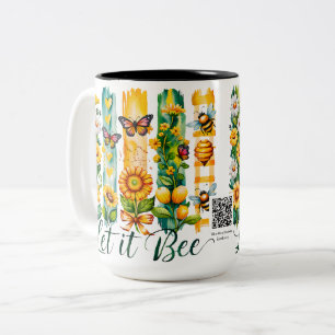 Lass es Biene Pinselstrich Zweifarbige Tasse