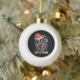 Lass es fließen Weihnachten Anatomische Herzlichte Keramik Kugel-Ornament