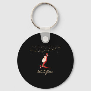 Lass es fließen Yoga Santa Asana Gold Konfetti Ste Schlüsselanhänger