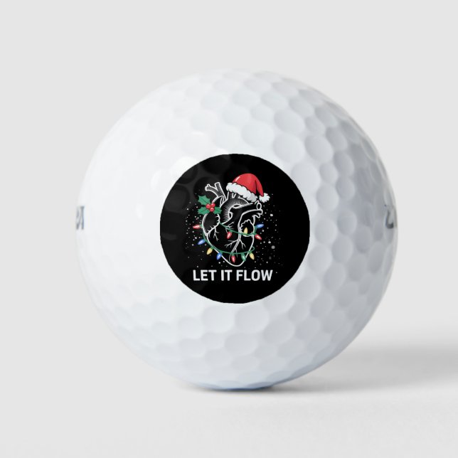 Lass es fließt Anatomie Herzkrankheit Weihnachtsma Golfball (Vorderseite)