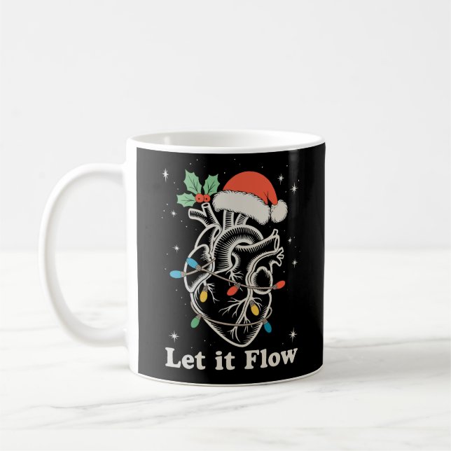 Lass es fließt Herz Herzschmerzen Weihnachten Weih Kaffeetasse (Links)