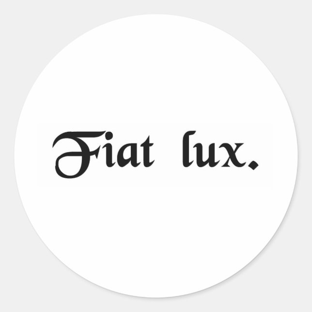 Lass, es gäbe Licht. Runder Aufkleber (Vorderseite)