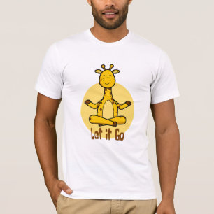 Lass es gehen Kawaii giraffe üben Yoga gelb T-Shirt
