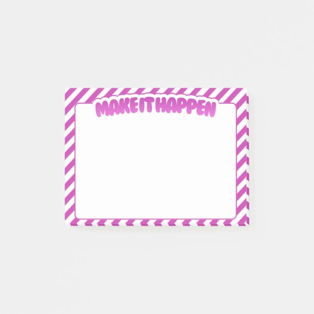 Lass es geschehen - Rosa gestreifte Haftnotizen Post-it Klebezettel (Vorderseite)