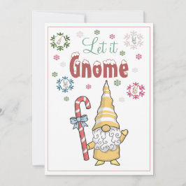 Lass es Gnome Snow Snowflakes Weihnachtskarte