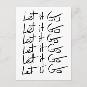 Lass es GO! Motivierend Kalligraphie Postkarte