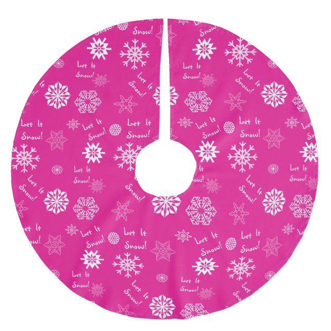 Lass es heißen rosa erscheinen polyester weihnachtsbaumdecke (Vorderseite)