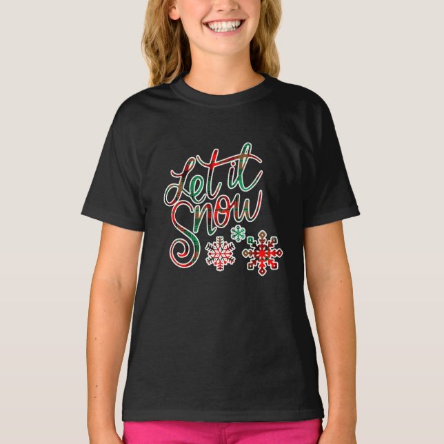 Lass es Karierte Mädchen schwitzen T-Shirt (Vorderseite)