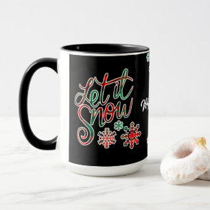 Lass es Karierten Weihnachten schneit Tasse