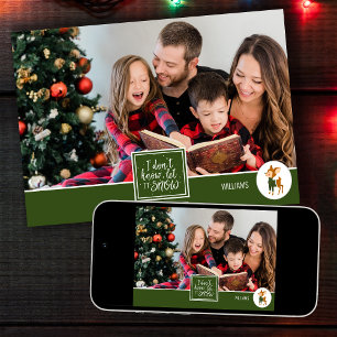 Lass es Niedliches Weihnachts-Rentier-Foto Feiertagskarte