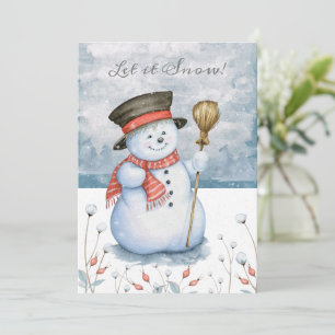 Lass es Schnee Frohe Weihnachten Schneemann Person