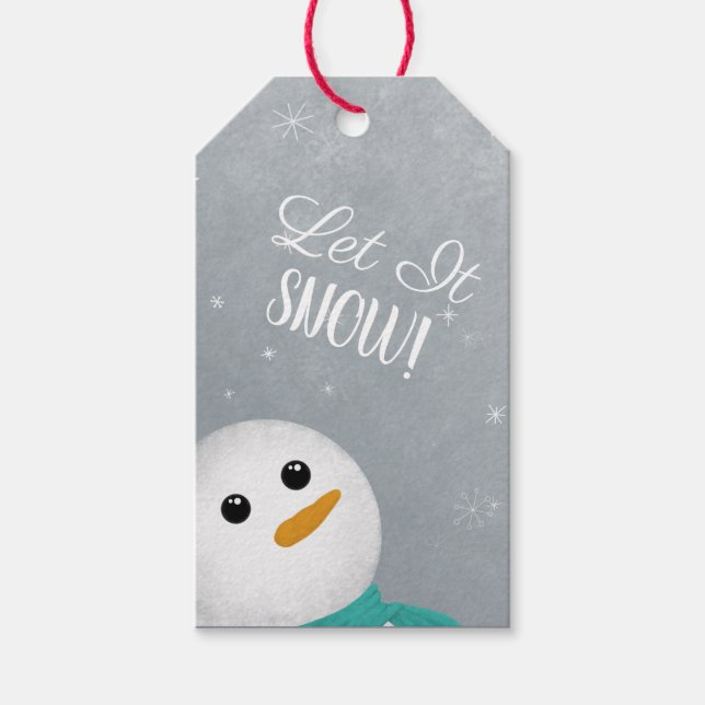 Lass es Schnee Snowman Geschenkanhänger (Vorderseite)