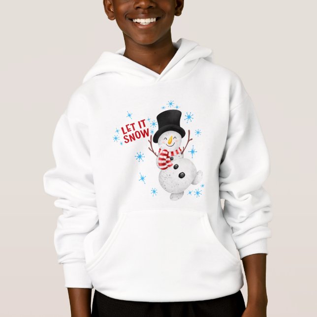 Lass es Schnee Snowman Hoodie (Vorderseite)