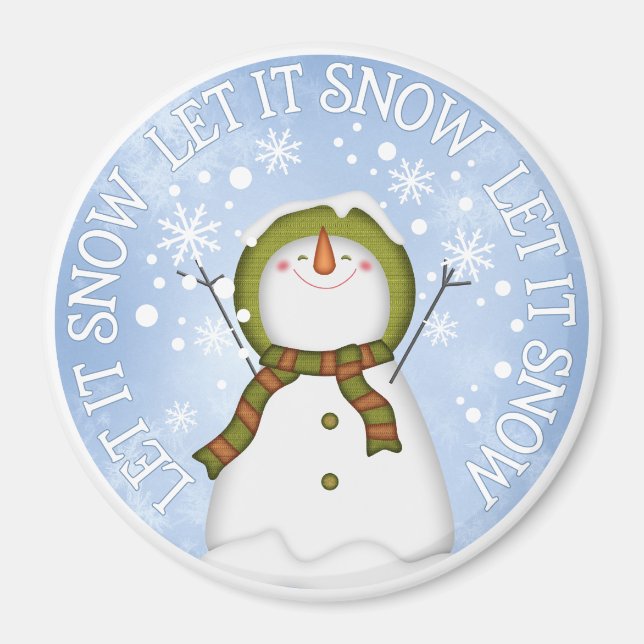 Lass es Schnee Snowman Magnet (Vorne)
