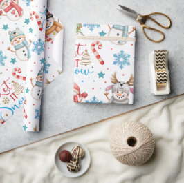 Lass es Schnee Snowman Pattern Weihnachten Geschenkpapier