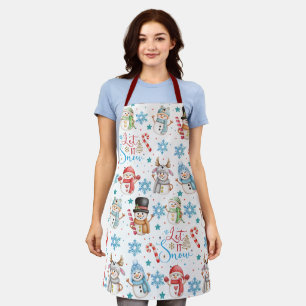 Lass es Schnee Snowman Pattern Weihnachten Schürze
