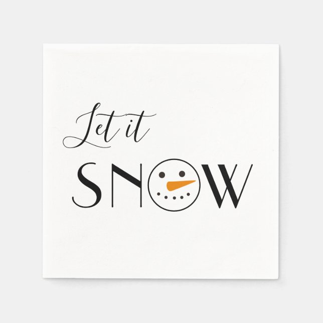 Lass es Schnee Snowman Simple Serviette (Vorderseite)