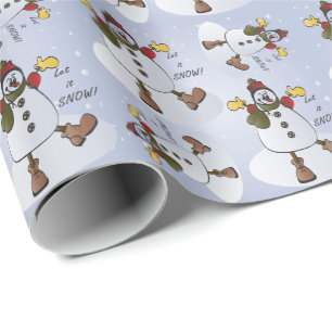 Lass es Schnee Snowman Weihnachten Geschenkpapier