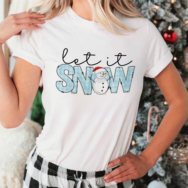 Lass es Schnee Snowman Weihnachten T-Shirt (Von Creator hochgeladen)