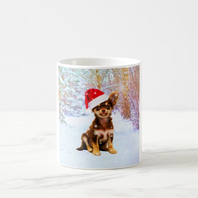 Lass es Schnee Weihnachtsfeiertag Chihuahua Hund Tasse (Mittel)