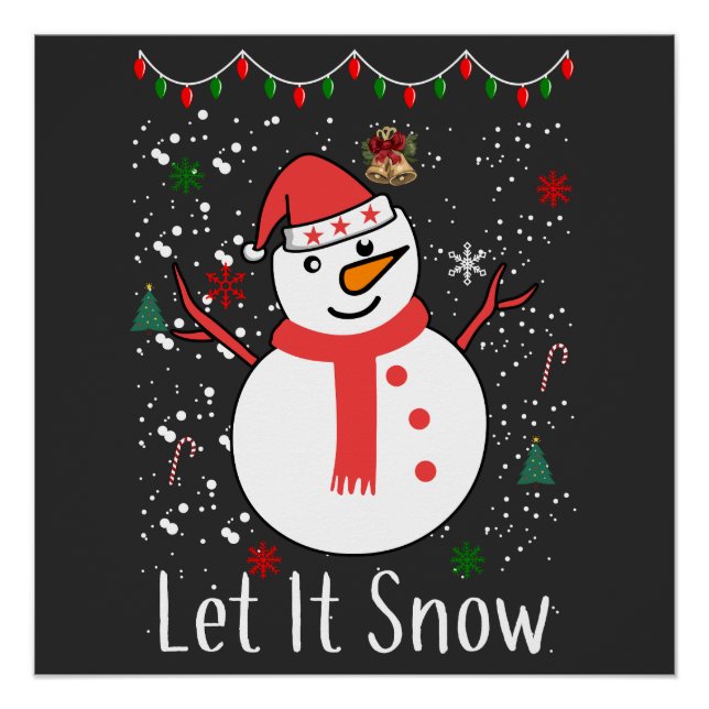 Lass es Schnee Weihnachtsschneefahrer Poster (Vorderseite)