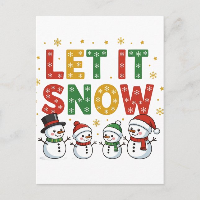 Lass es Schneemmen Postkarte (Vorderseite)