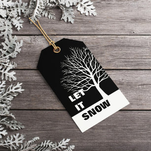 Lass es schneien Christmas Minimalistisch Clean Geschenkanhänger
