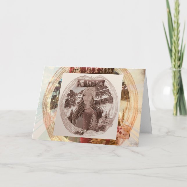 Lass es schneien feiertagskarte (Vorderseite)