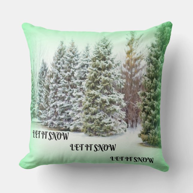 Lass es schneien! Festlicher Geist der Weihnachtsb Kissen (Vorderseite)