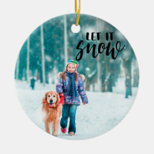 Lass es schneien Frohe Weihnachten Foto Keramik Ornament