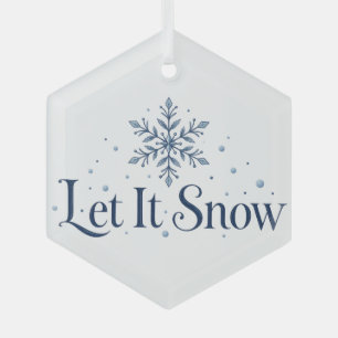 Lass es schneien Minimalistische Schneeflocke Weih Ornament Aus Glas