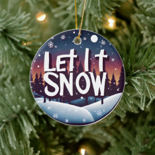 Lass es schneien mit einem schönen Winter-Wunderla Keramik Ornament