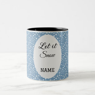  Lass es schneien: Personalisierter Winter  Zweifarbige Tasse