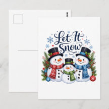 Lass es schneien Schneemannfamilie