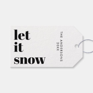 Lass es schneien | Weihnachten Modern Minimalistis Geschenkanhänger