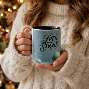 Lass-es-Schneien-Winter-Kaffeetasse Zweifarbige Tasse
