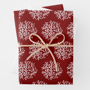 Lass es schneien Winter Schneeflocke Festtagszeit Geschenkpapier Set