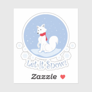 Lass es schneit! (Arctic Fox) Aufkleber