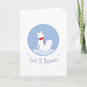 Lass es schneit! (Arctic Fox) Feiertagskarte