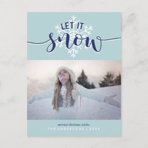Lass es schneit! Foto Feiertagspostkarte
