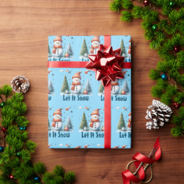Lass es schneit, Holiday Snowman Geschenkpapier