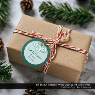 Lass es schneit! Iridescent Winter Green Snowflake Geschenkanhänger