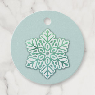 Lass es schneit! Iridescent Winter Green Snowflake Geschenkanhänger