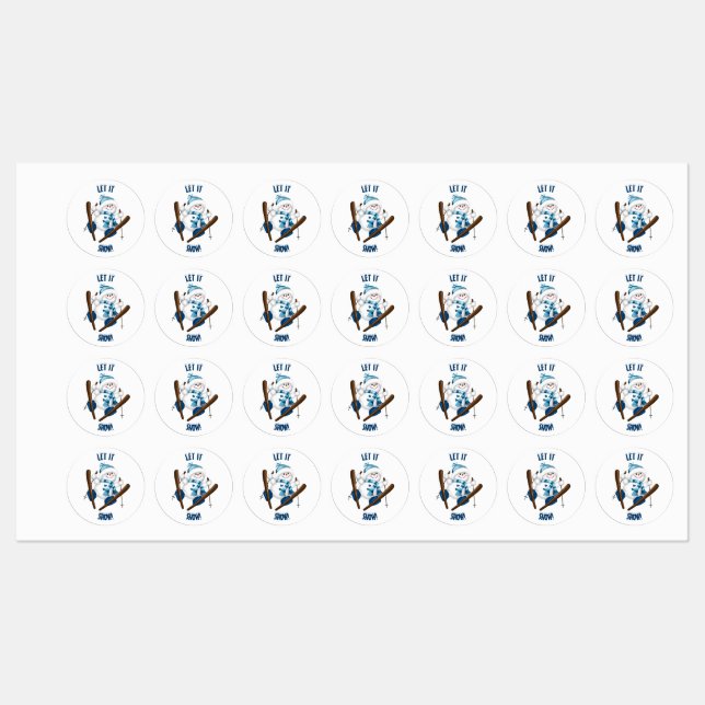 Lass es schneit! Snowman Iron Labels Etiketten (Blatt)