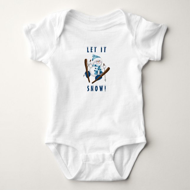 Lass es schneit! Snowman Skier T - Shirt (Vorderseite)