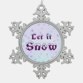 Lass es schneit! Winter Sky Snowflakes Polka Dots Schneeflocken Zinn-Ornament