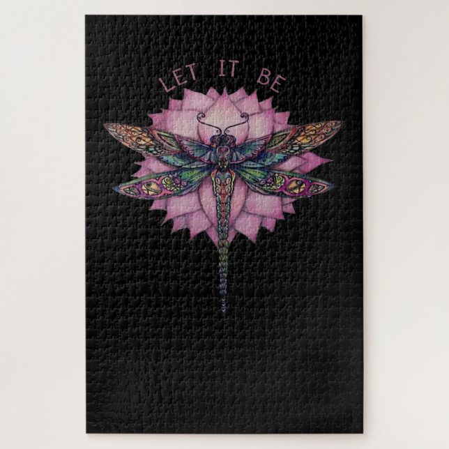 Lass es sei Brocade Dragonfly Puzzle (Vertikal)
