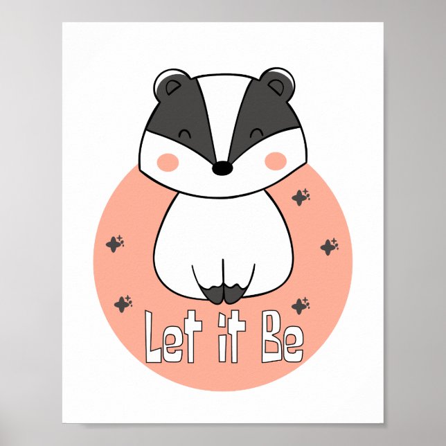 Lass, es sei ein Kawaii-lustiger Waschbär, der wei Poster (Vorne)