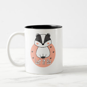Lass, es sei ein Kawaii-lustiger Waschbär, der wei Zweifarbige Tasse