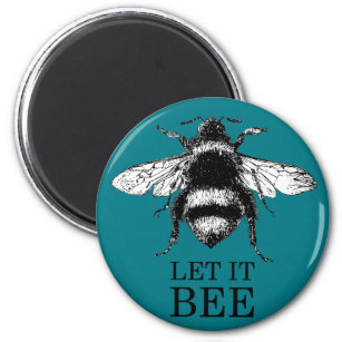 Lass, es sei eine Vintage Naturschaum-Biene Magnet